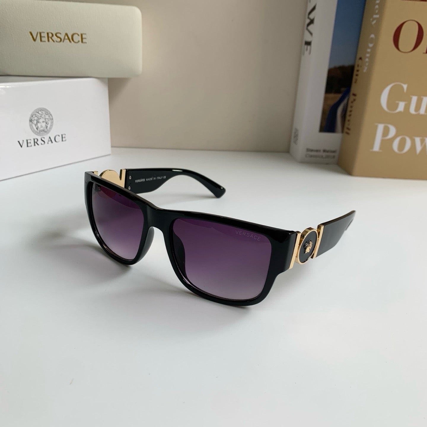 Versace Polarized Square Black Lens Sunglasses for Men & Women - 466237 - detail image 2