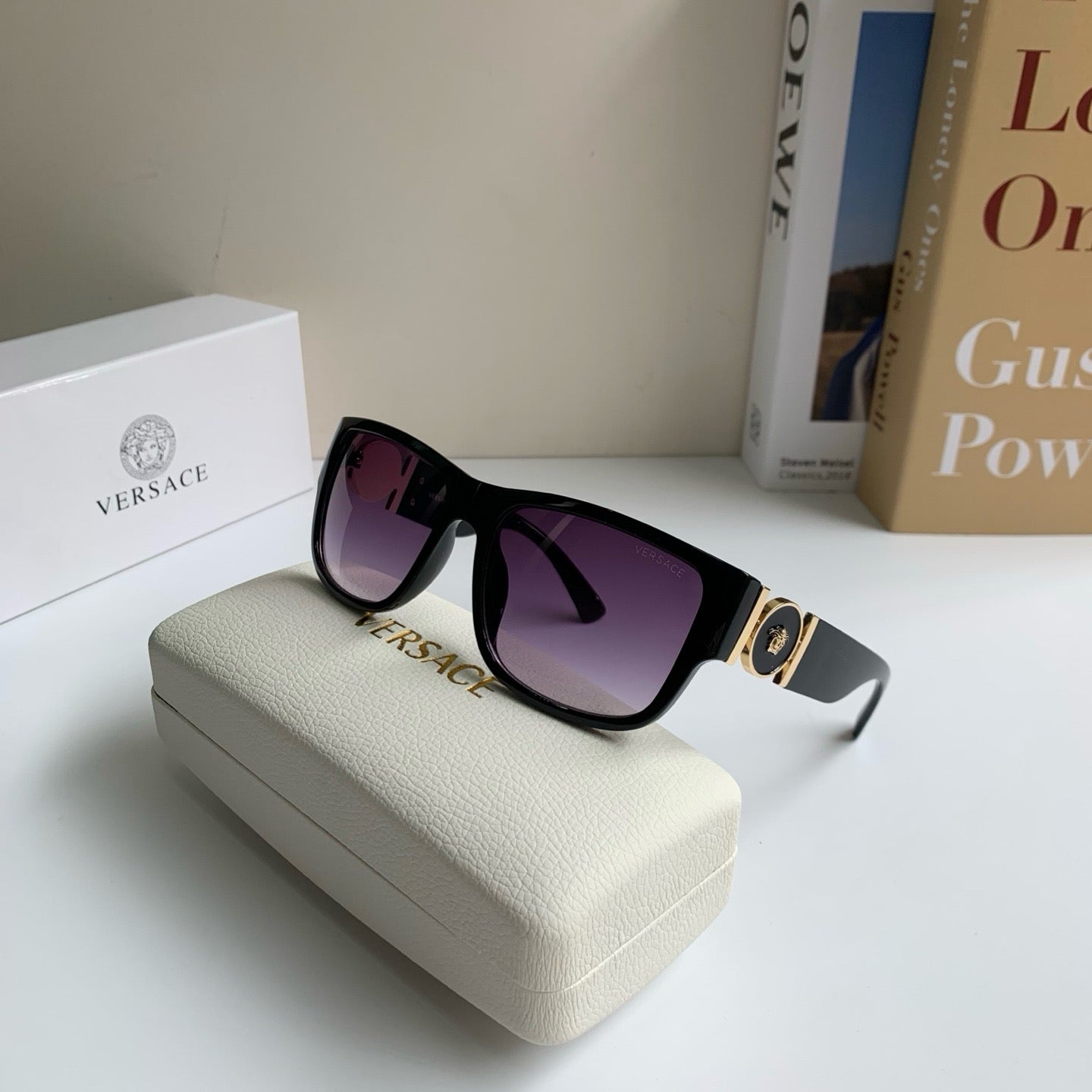 Versace Polarized Square Black Lens Sunglasses for Men & Women - 466237 - detail image 5