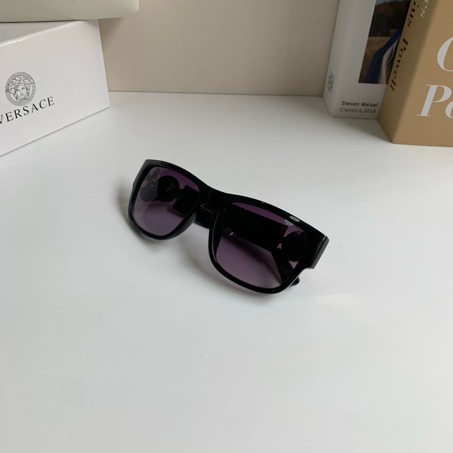 Versace Polarized Square Black Lens Sunglasses for Men & Women - 466237 - detail image 4
