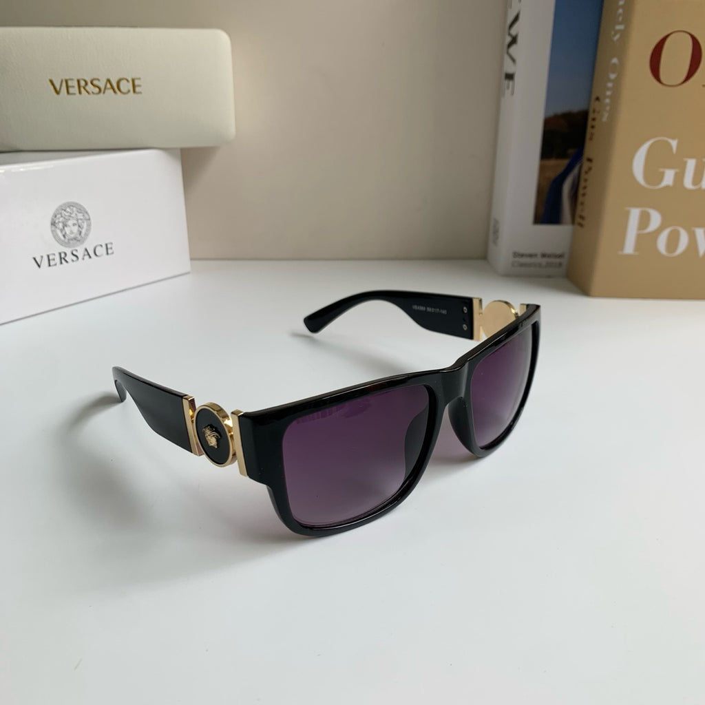 Versace Polarized Square Black Lens Sunglasses for Men & Women - 466237