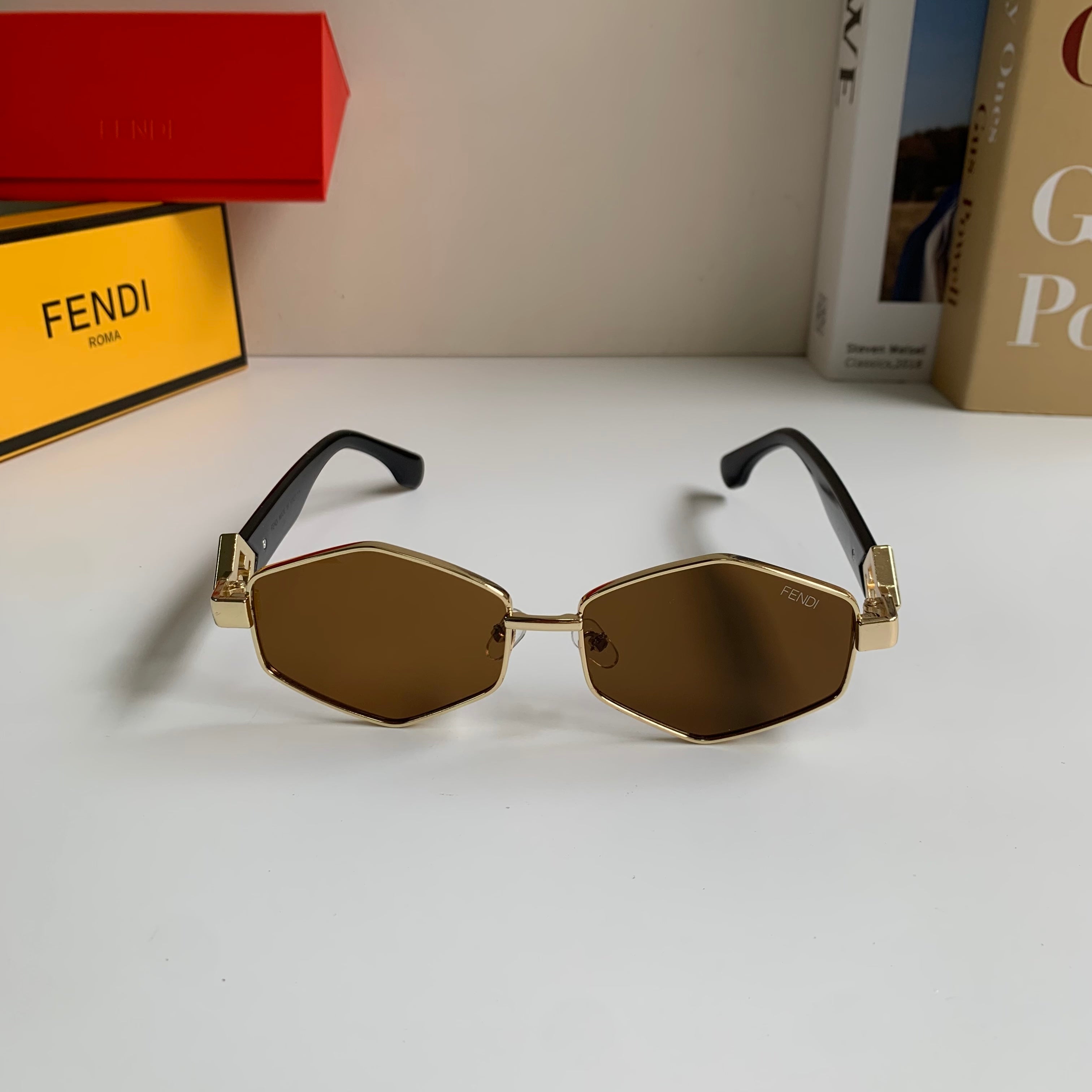 Fendi Metal Fashion Brown Lens Sunglasses for Men & Women - detail image 3