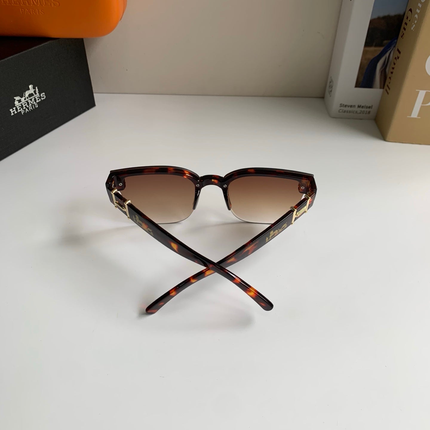 Hermès Square Brown Lens Sunglasses for Men & Women - detail image 6