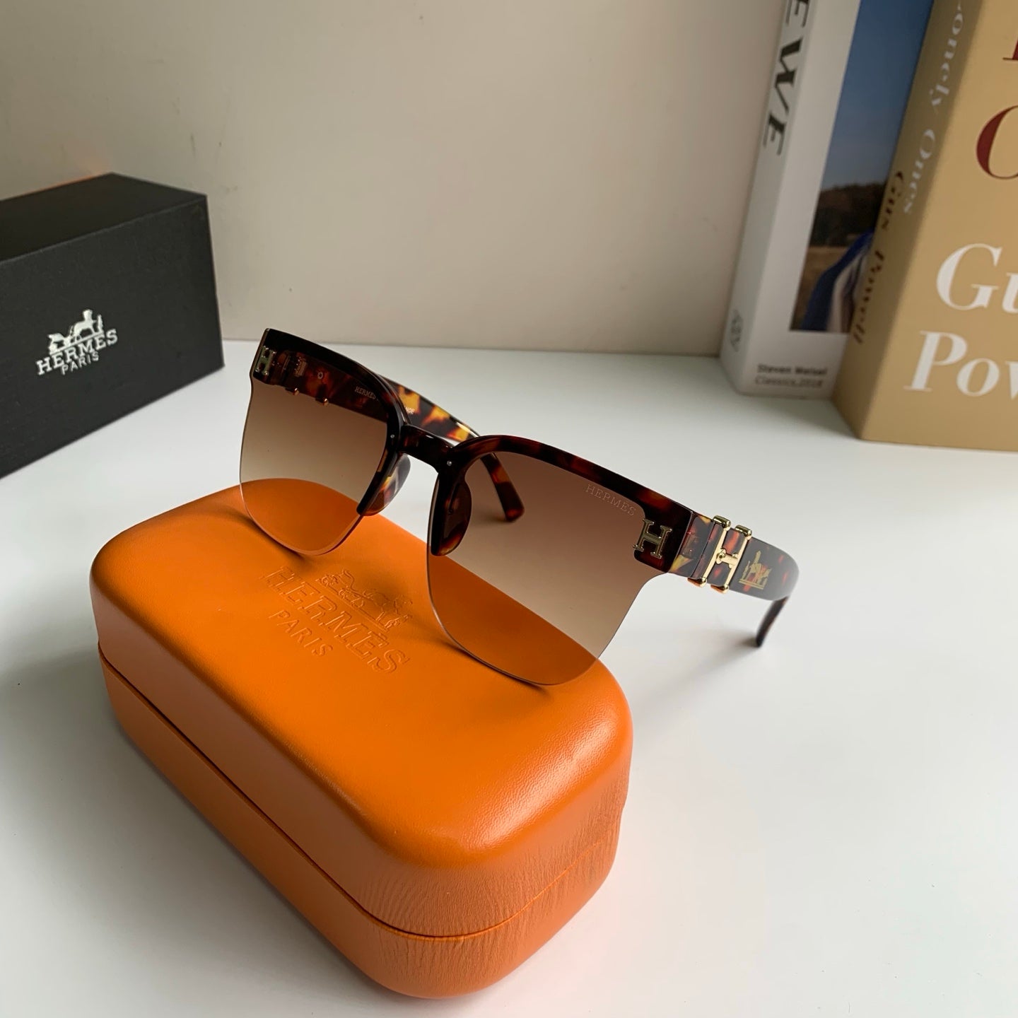 Hermès Square Brown Lens Sunglasses for Men & Women - detail image 4
