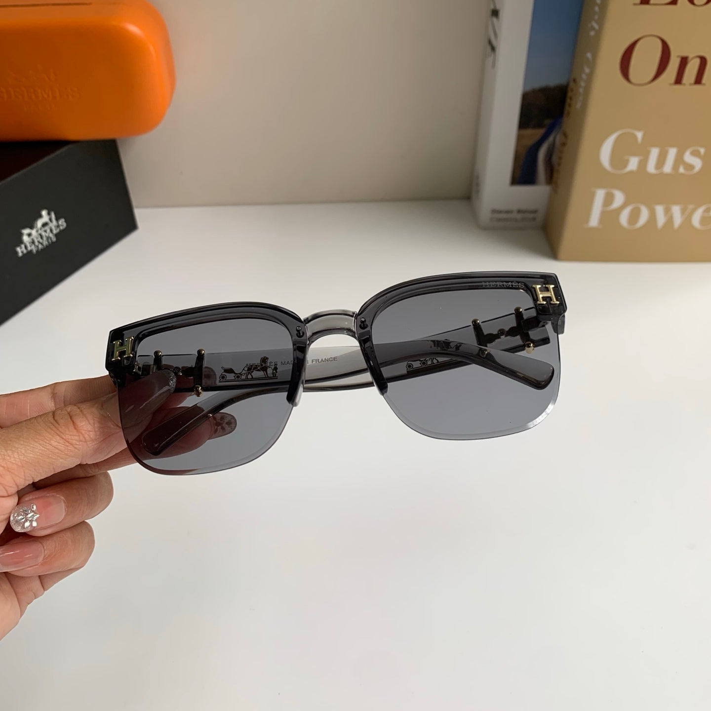 Hermès Square Silver Lens Sunglasses for Men & Women - 488090 - detail image 3