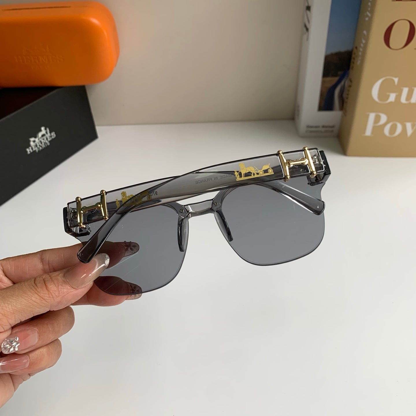Hermès Square Silver Lens Sunglasses for Men & Women - 488090 - detail image 8
