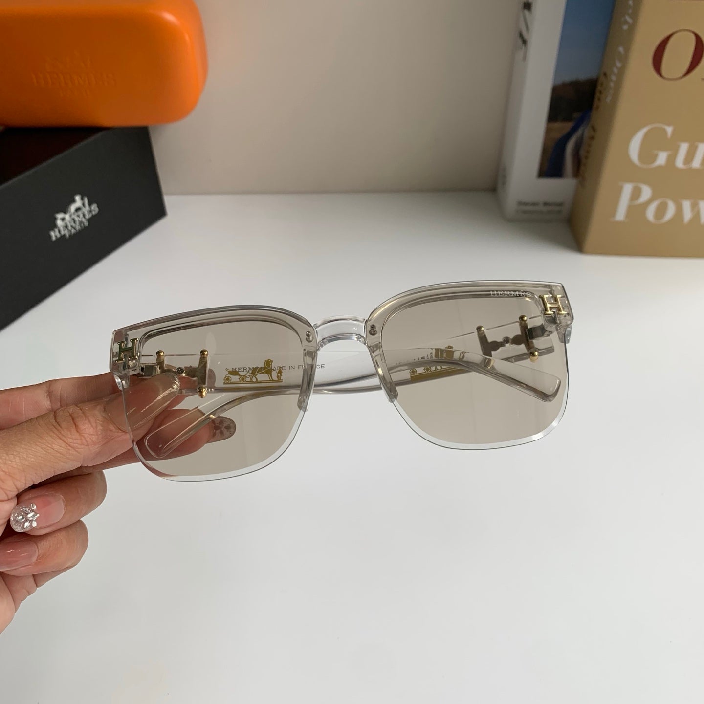 Hermès Square Silver Lens Sunglasses for Men & Women - detail image 4
