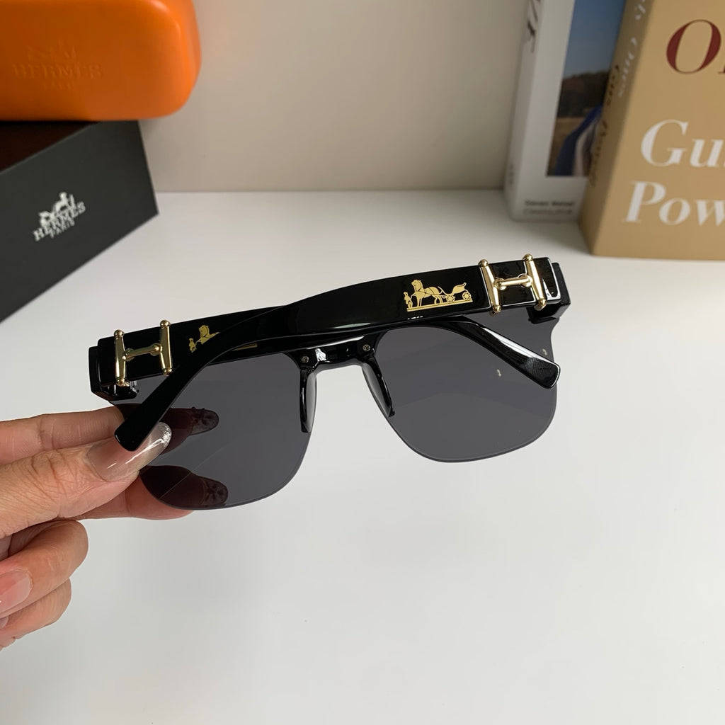 Hermès Square Black Lens Sunglasses for Men & Women - detail image 8