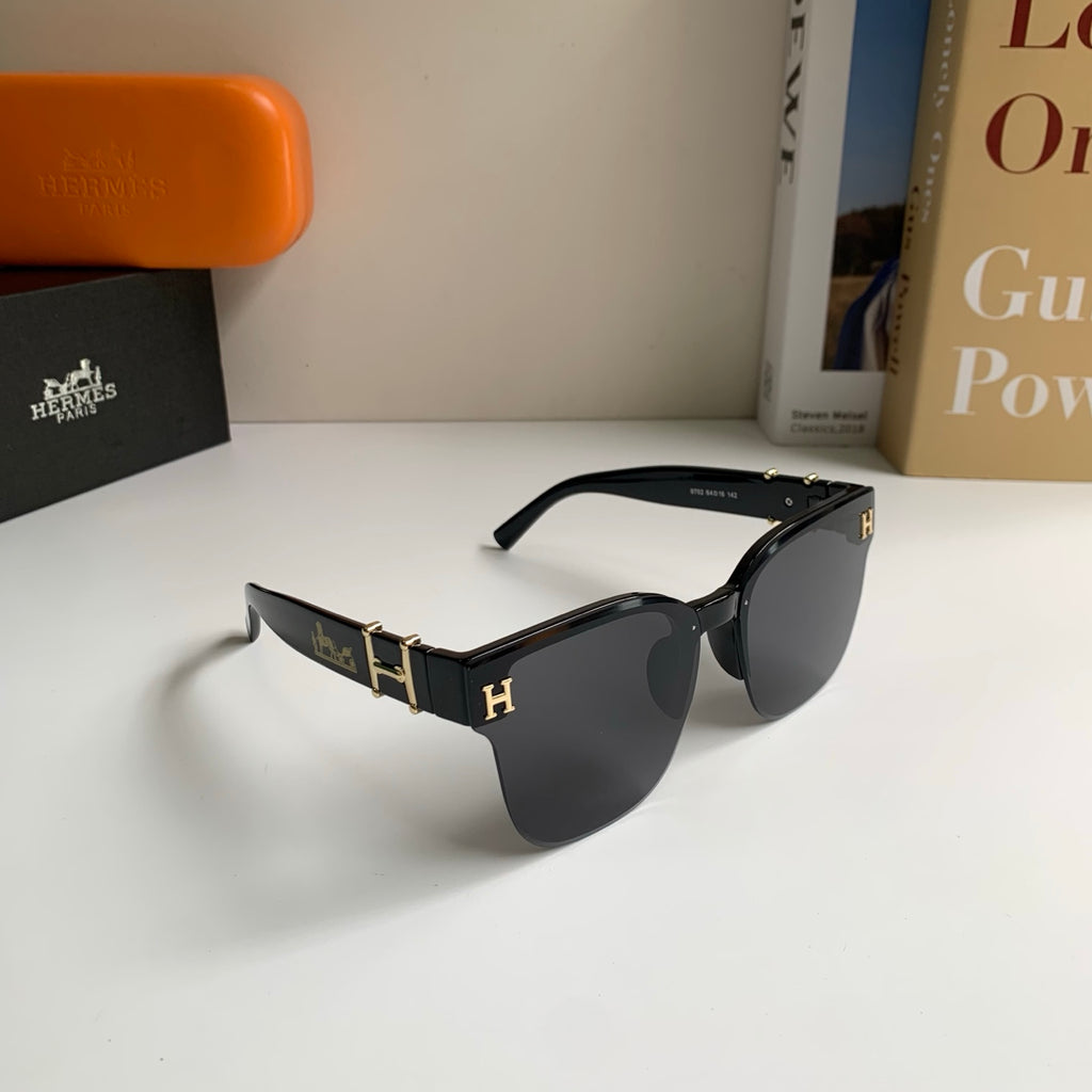 Hermès Square Black Lens Sunglasses for Men & Women