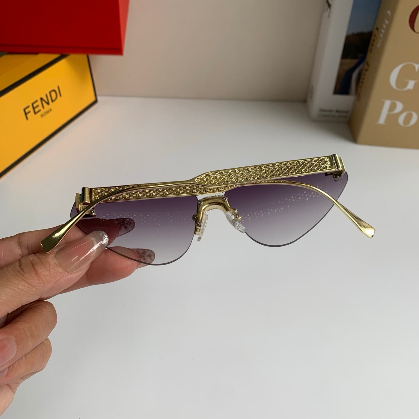 Fendi Metal Fashion Silver Lens Sunglasses for Men & Women - 487764 - detail image 7