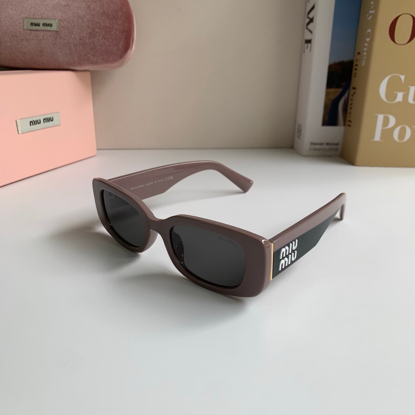 Miu Miu Square Gray Lens Sunglasses for Men & Women - detail image 2