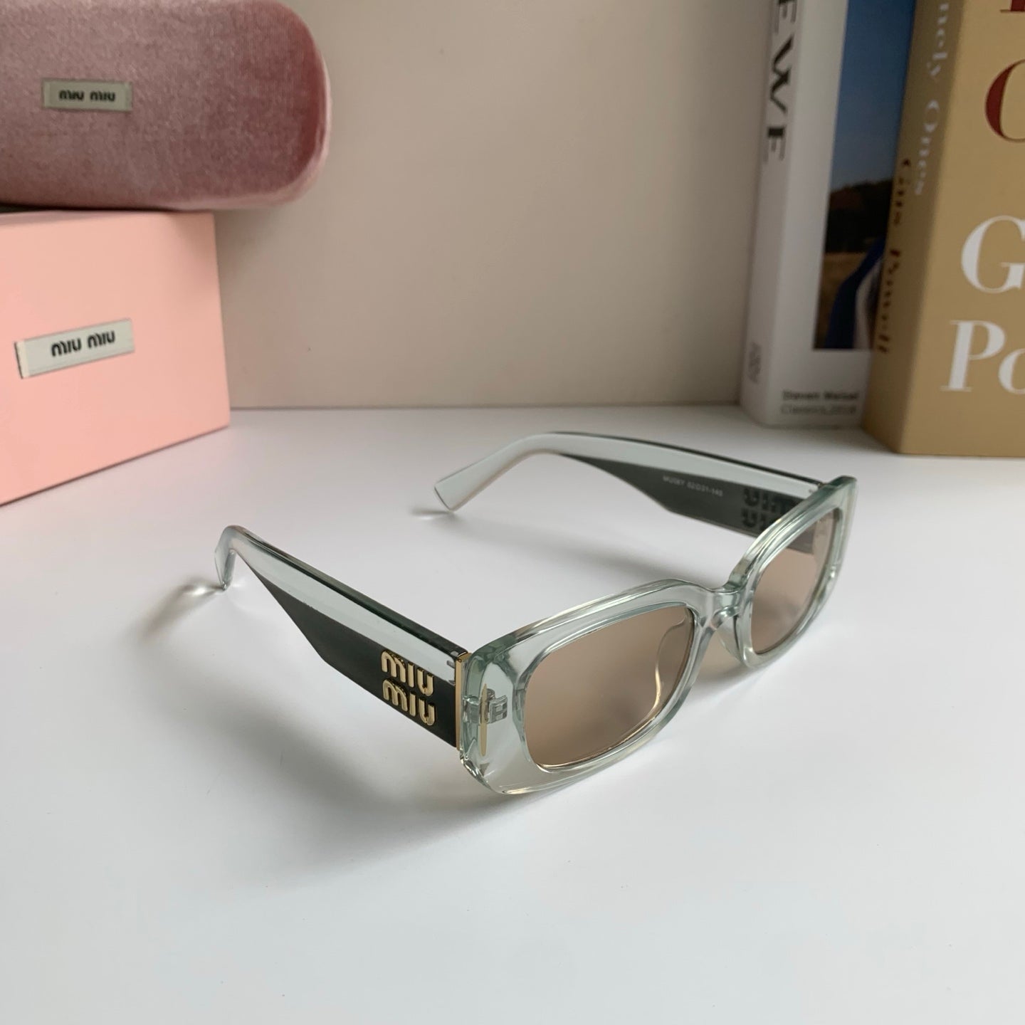Miu Miu Square Silver Lens Sunglasses for Men & Women - 487734