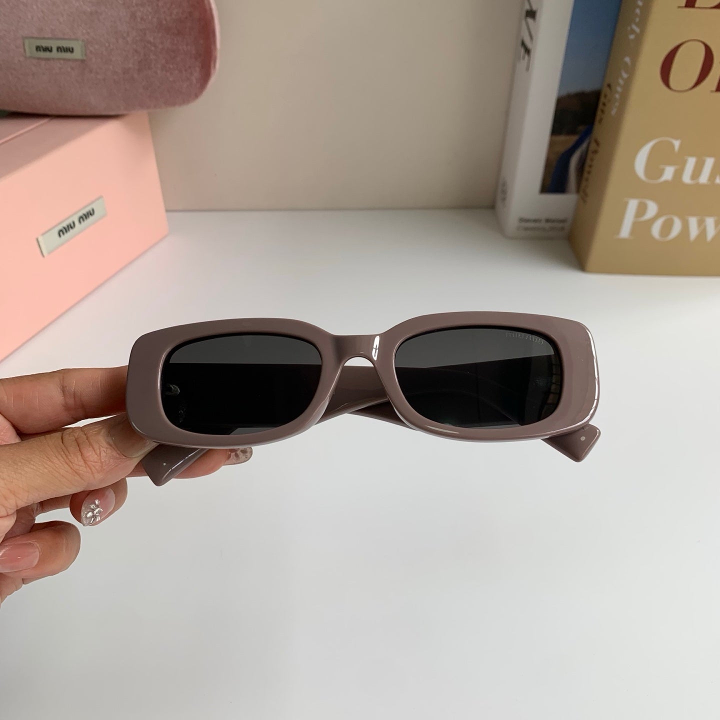 Miu Miu Square Gray Lens Sunglasses for Men & Women - detail image 3