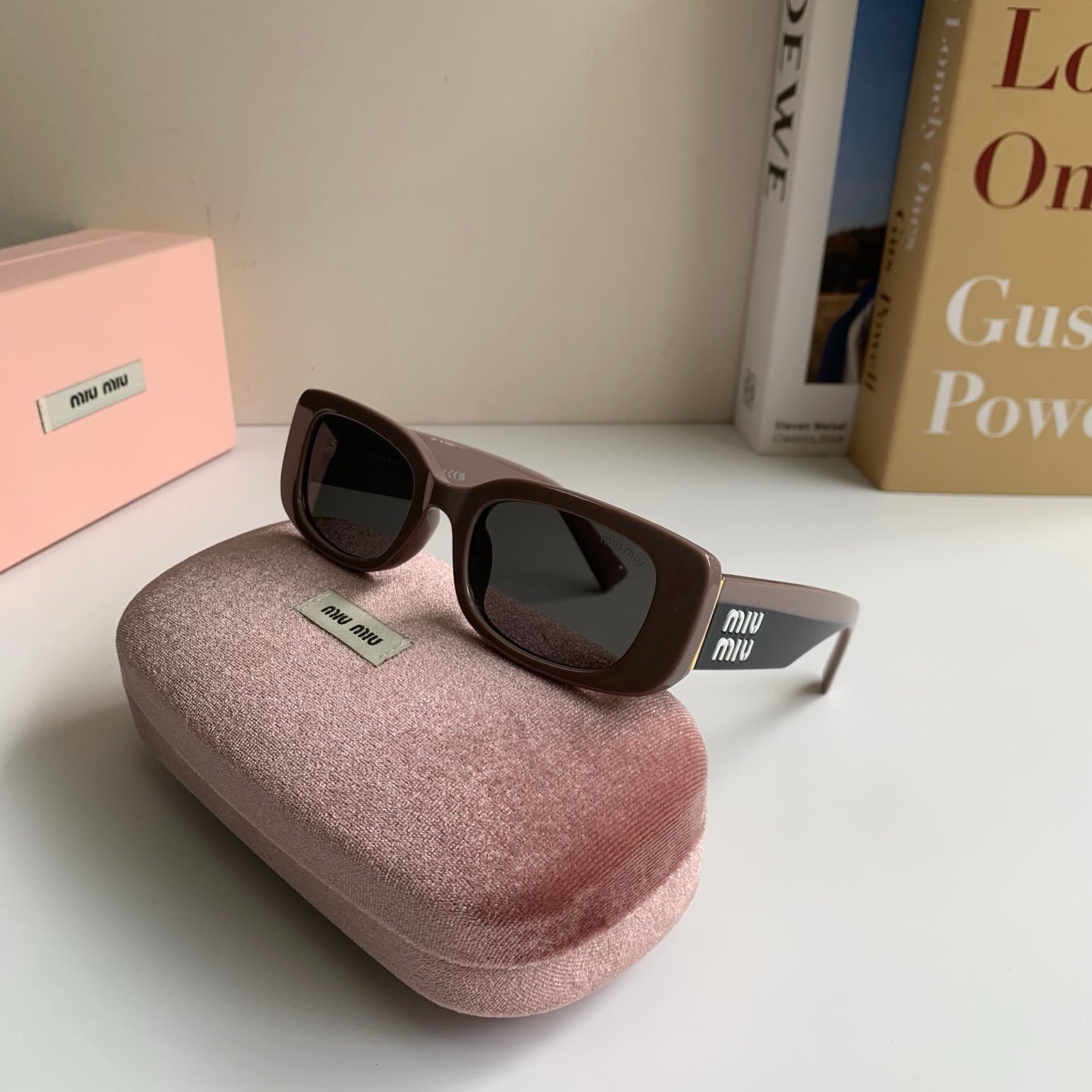Miu Miu Square Gray Lens Sunglasses for Men & Women - detail image 4