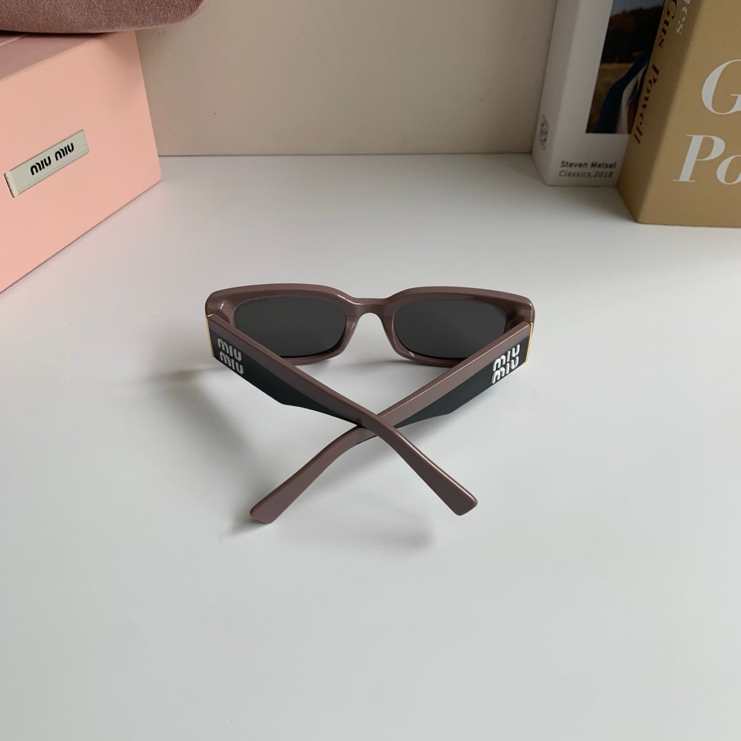 Miu Miu Square Gray Lens Sunglasses for Men & Women - detail image 6