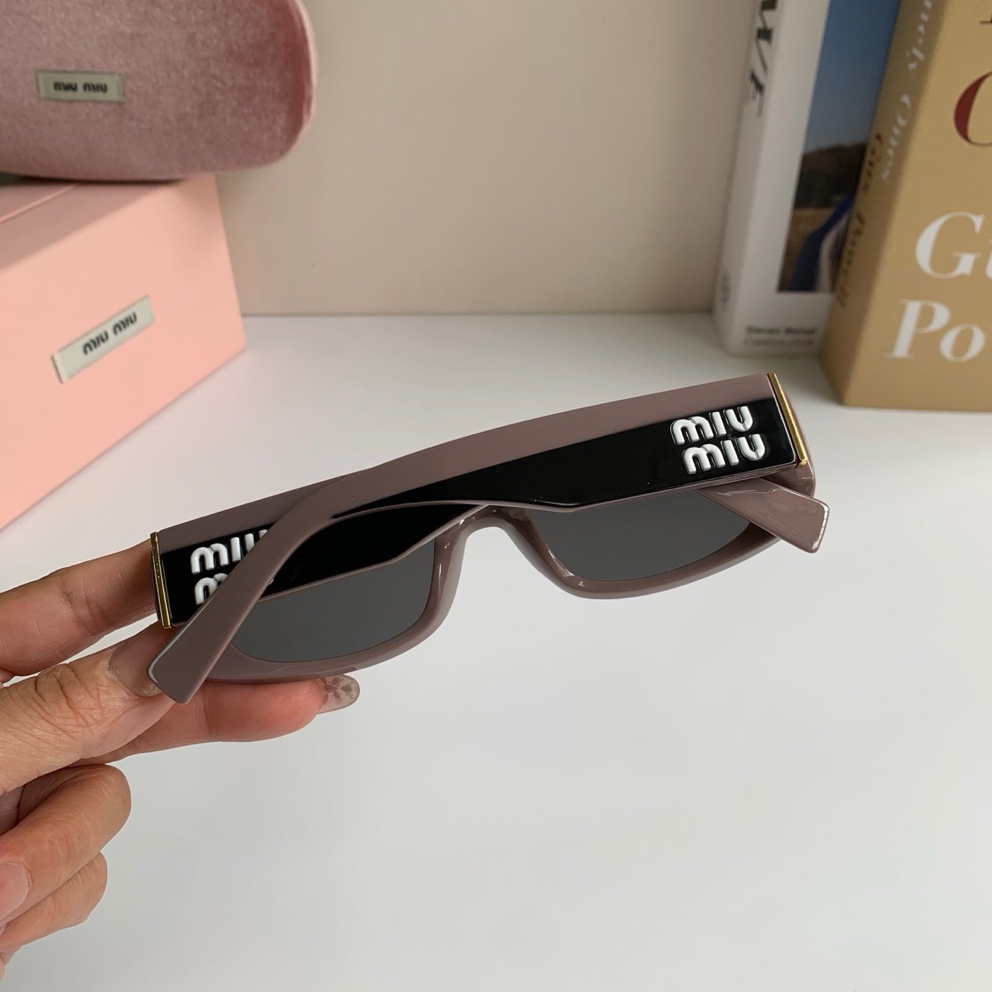 Miu Miu Square Gray Lens Sunglasses for Men & Women - detail image 7