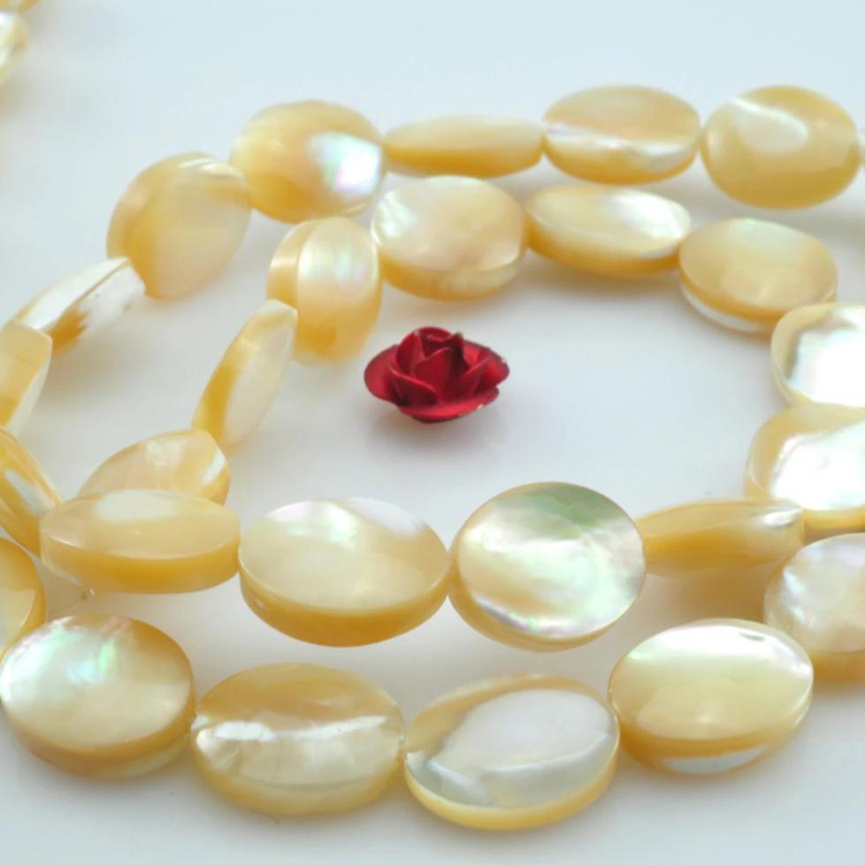 36 pcs of MOP smooth  flat oval beads in 8X10mm